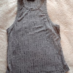 Soild Rib-knit Tank Top
